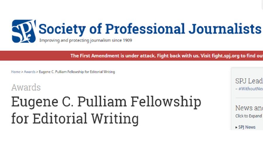 Society of Professional Journalists SPJ Eugene C. Pulliam Fellowship for Editorial Writing in the USA for 2023/2024
