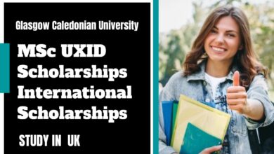 Glasgow Caledonian University MSc UXID International Scholarships in the UK for 2023/2024