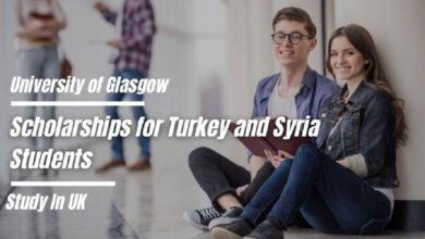 University of Glasgow Scholarships for Turkey and Syria Students in the UK for 2023/2024