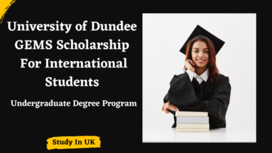 University of Dundee GEMS Undergraduate Scholarship for International Students, UK for 2023