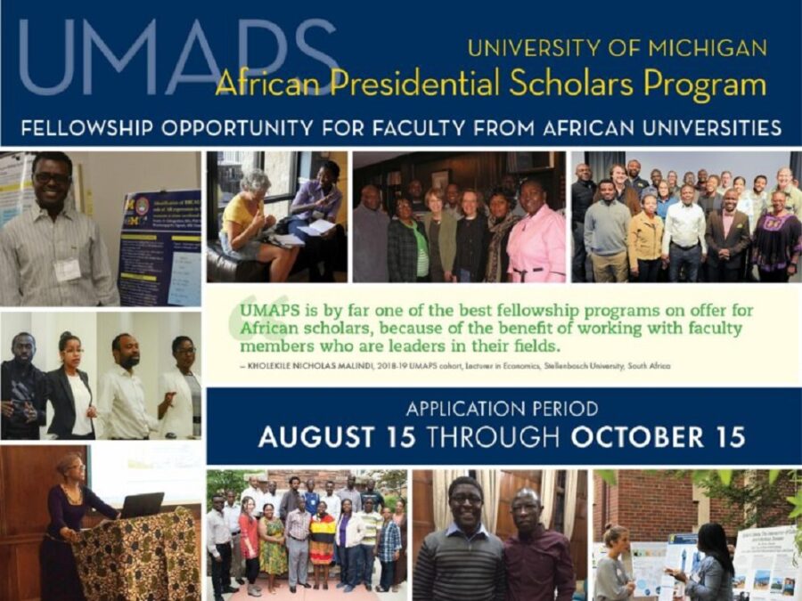 University Of Michigan African Presidential Scholars Program (UMAPS), USA 2023