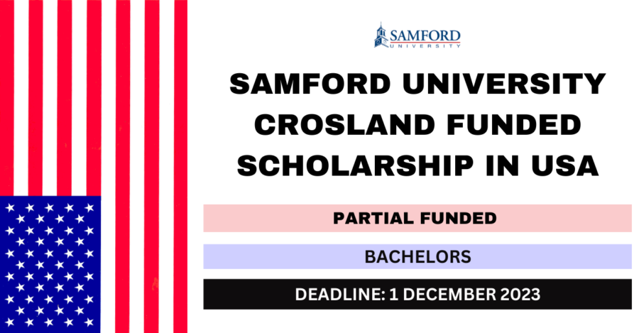 Samford University Crosland Scholarship, USA 2023